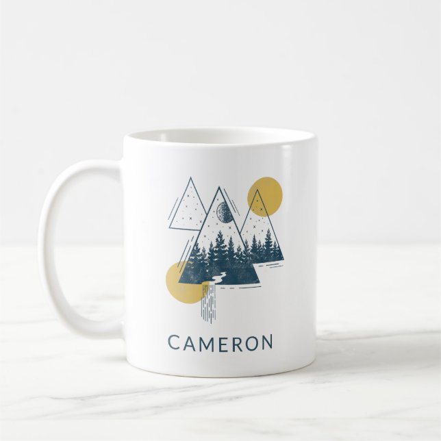 Mug Paysage de nature géométrique moderne personnalisé (Gauche)
