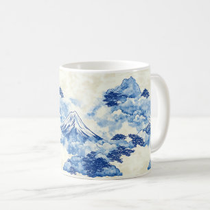 Mug Paysage de nuages de crête de neige bleue apaisant