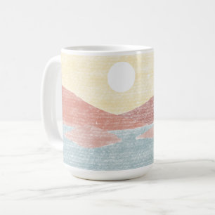 Mug paysage dessiné main