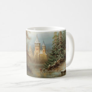 Mug Paysage d'hiver romantique avec patineurs de glace