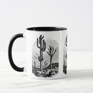 Mug Paysage du désert Cactus dessin d'art vintage de l
