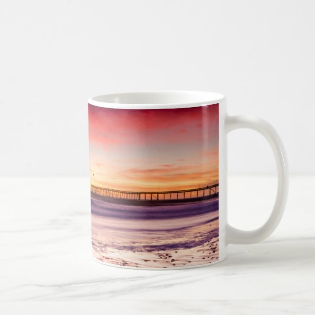 Mug Paysage et jetée au coucher du soleil, CA (Droite)