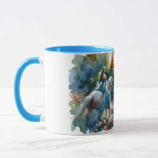 Mug Paysage onirique de rivière forestière à la femme