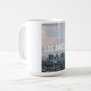 Mug Paysage urbain rétro de Los Angeles, esthétique de