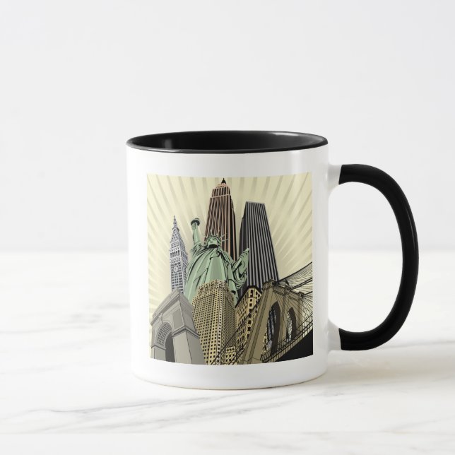 Mug Paysage urbain stylisé superbe NYC (Droite)