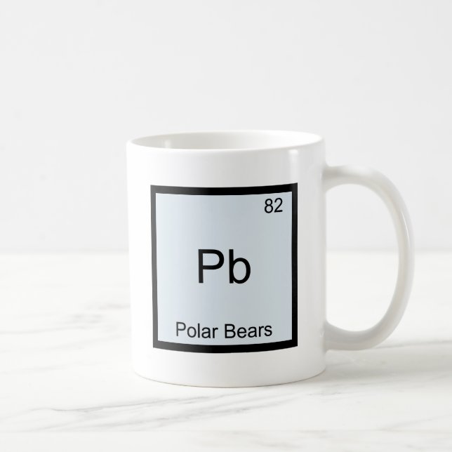 Mug Pb - symbole drôle d'élément de chimie d'ours (Droite)