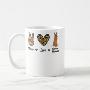 Mug Peace Love Allemand Berger Leopard Lover Pet Chien