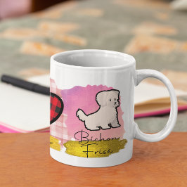 Mug Peace Love Bichon Frisé Mignonne Amoureux des chie