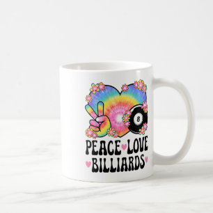 Mug Peace Love Billiards Lover 60s les années 70 Hippi
