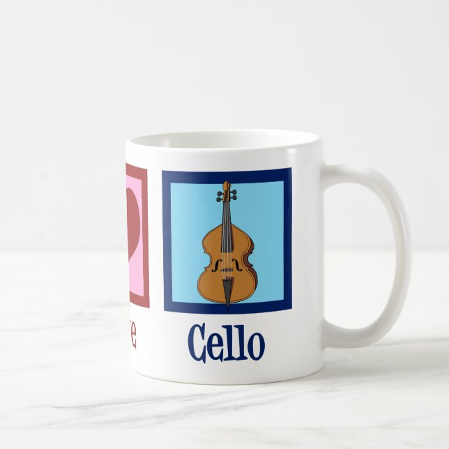 Mug Peace Love Cello Cute Cellist (Droite)