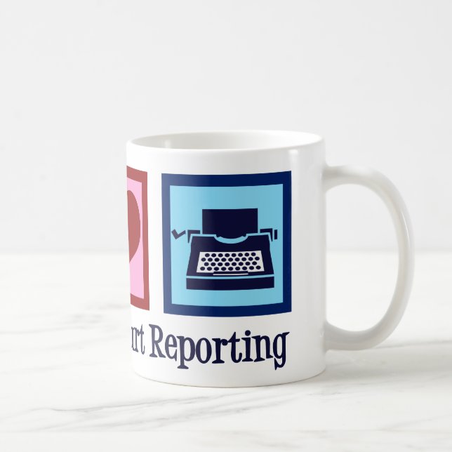 Mug Peace Love Court Reporting (Droite)
