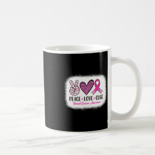 Mug Peace Love Cure Leopard Sensibilisation au cancer