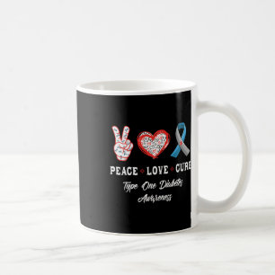 Mug Peace Love Cure Type Un Diabète Sensibilisation Ho