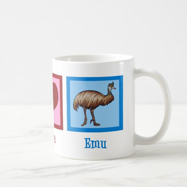 Mug Peace Love Emu (Droite)