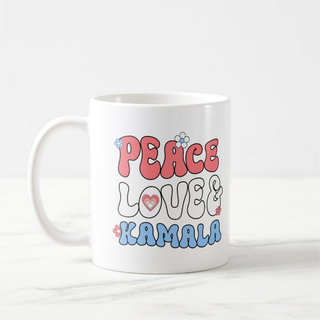 Mug Peace Love et Kamala Harris 2024 (Gauche)