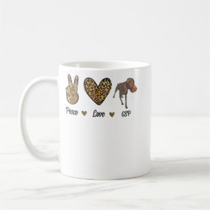 Mug Peace Love GSP german pointer Pet Dog Puppy Owner