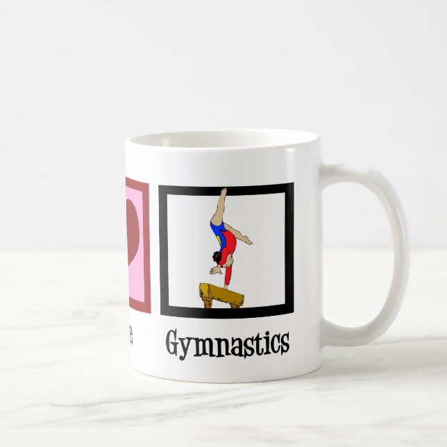 Mug Peace Love Gymnastique mignonne Gymnaste (Droite)