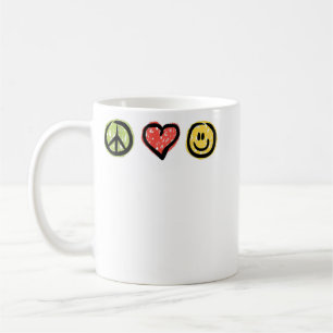 Mug Peace Love Happiness Symboles de message positif