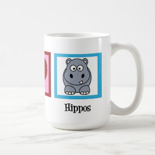 Mug Peace Love Hippopotame