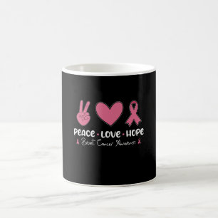Mug Peace Love Hope Matching Cancer du sein Sensibilis