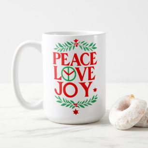 Mug Peace Love Joy Noël Festive Holiday