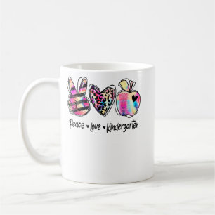 Mug Peace Love Kindergarten Enseignantes Filles Retour