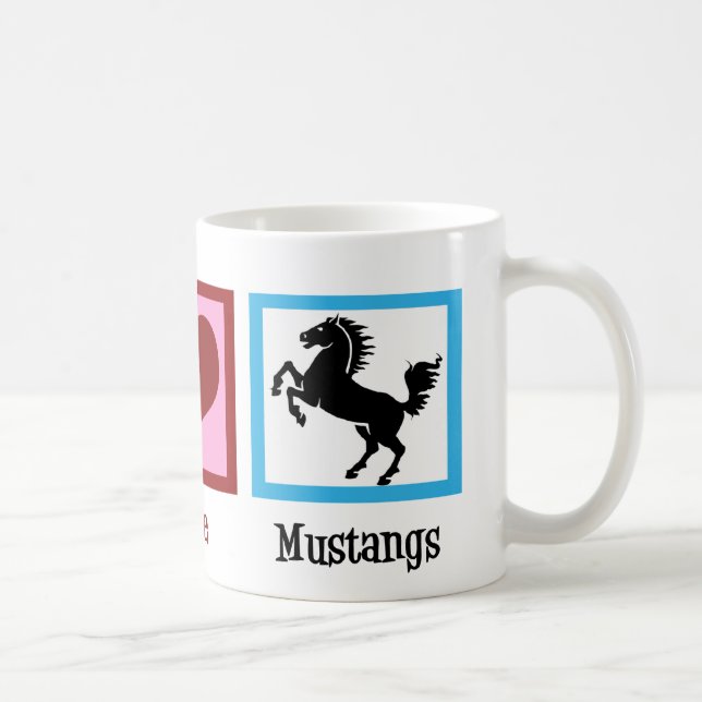 Mug Peace Love Mustangs (Droite)