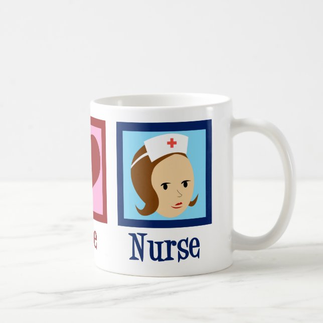 Mug Peace Love Nurse Cute Nurse (Droite)