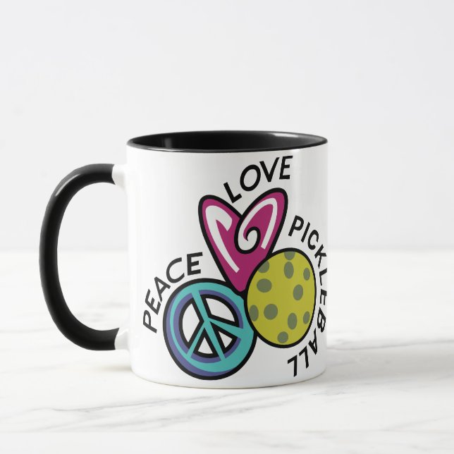 Mug Peace Love Pickleball (Gauche)