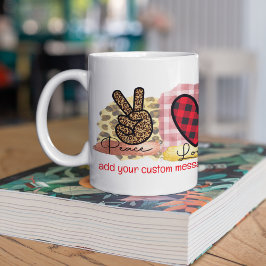 Mug Peace Love Pomeranian Animal Chien race Valentines