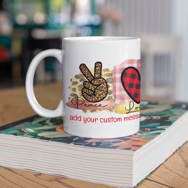 Mug Peace Love Pomeranian Animal Chien race Valentines (Créateur téléchargé)