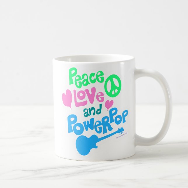 Mug Peace Love Powerpop Epic Fun Music Slogan (Droite)