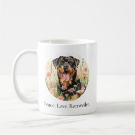 Mug – Peace Love Rottweiler – Watercolor Kaffeetasse