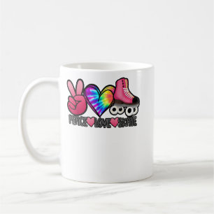 Mug Peace Love Skate - Tie Dye Roller Skater Heart Ska