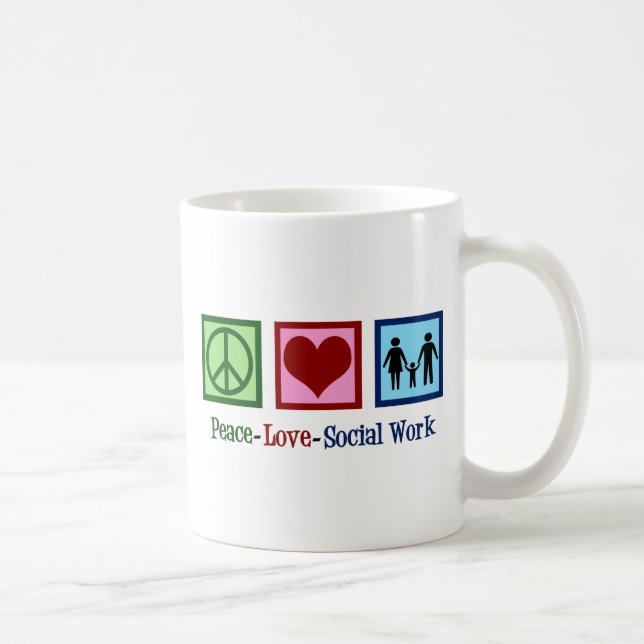 Mug Peace Love Travail social (Droite)