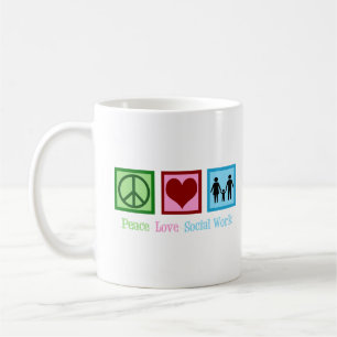 Mug Peace Love Travail social