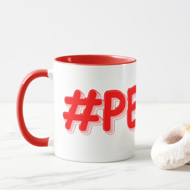 Mug "#PEACE" Mignonne Conception. Commandez dès mainte (Avec donut)
