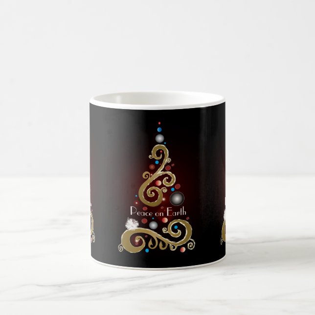 Mug Peace on Earth citation avec l'or sapin de Noël (Centre)