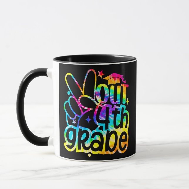 Mug Peace Out 4e année d'études Dernier jour de l'écol (Gauche)
