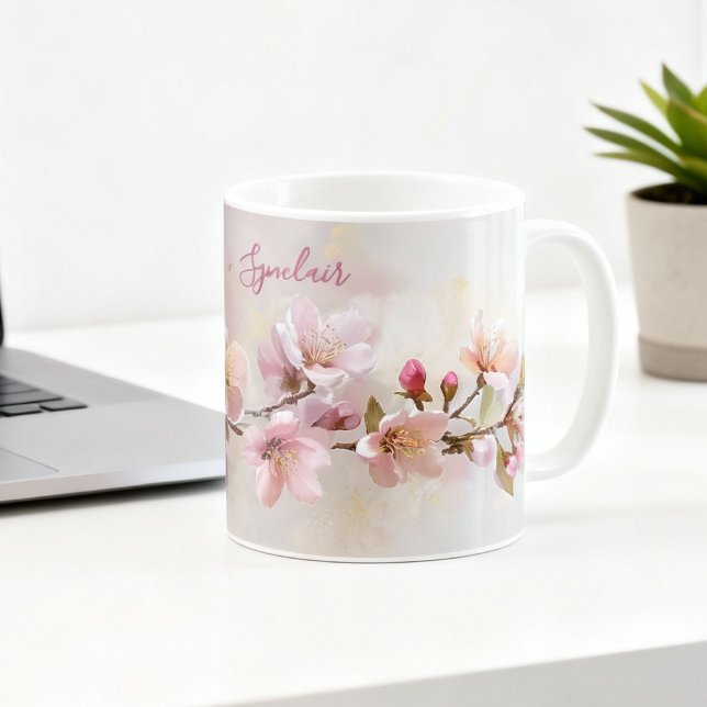 Mug Peach Blossom Spring Floral Teacher Appreciation (Créateur téléchargé)