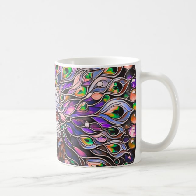 Mug "Peacock Feather Iridescent Aesthetic (Droite)