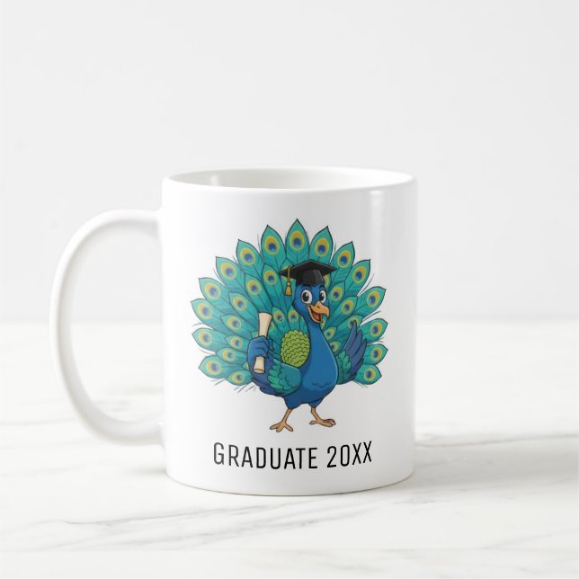 Mug Peacock Graduation Personalized (Gauche)