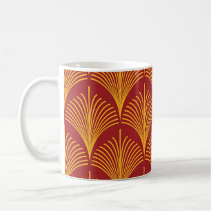 Mug Peacock or rouge : Art Déco.