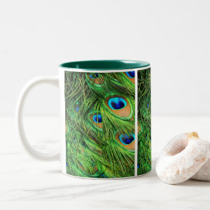 Mug, Peacock Plumes de café bicolore Mug