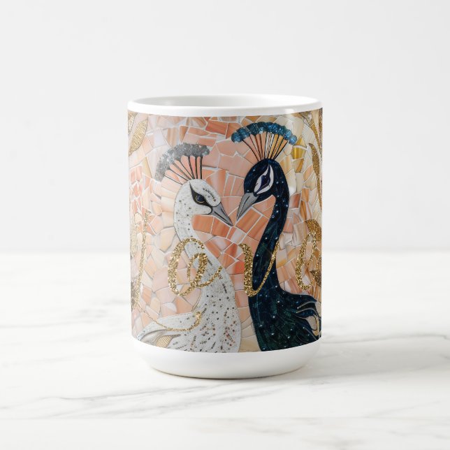 Mug Peacocks Gold Parties scintillant Love Blush Rose (Centre)