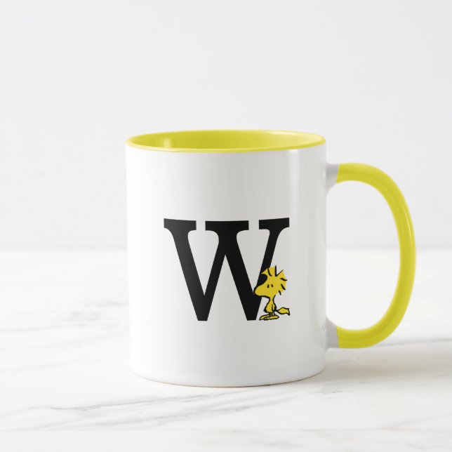Mug PEANUTS | Bois | Monogramme W (Droite)