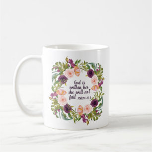 Mug Peau rose rose fleurie Bible chrétienne Verse