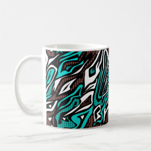 Mug Peau zèbre abstrait sans couture cuir bleu moderne
