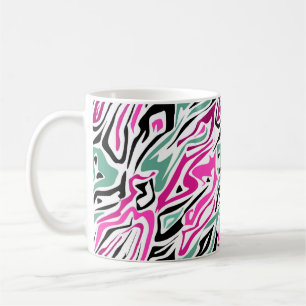 Mug Peau zèbre abstrait sans couture cuir moderne noir