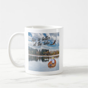 Mug Pêche à la retraite à l'aquarelle du lac